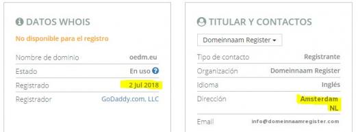 Nueva estafa contratación de dominios : OEDM – Oficina Espanol Dominios y Marcas.
